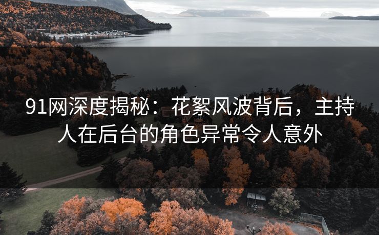 91网深度揭秘：花絮风波背后，主持人在后台的角色异常令人意外