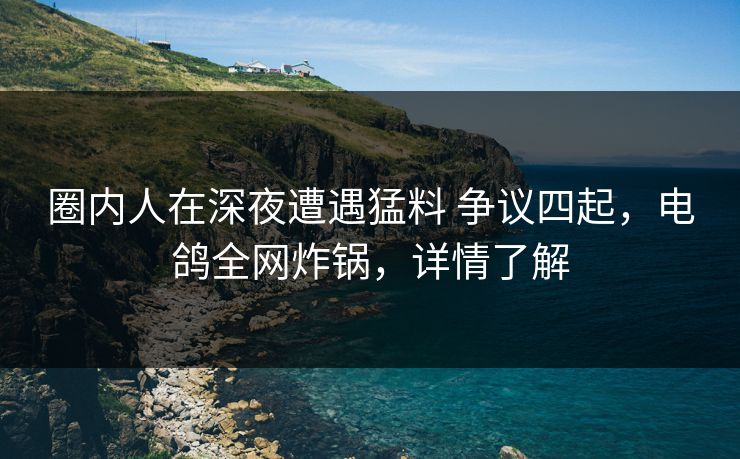 圈内人在深夜遭遇猛料 争议四起,电鸽全网炸锅,详情了解 圈内人在深夜遭遇猛料 争议四起,电鸽全网炸锅,详情了解